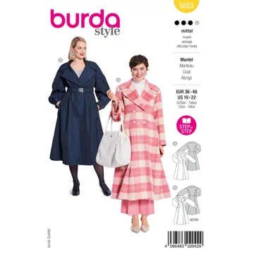 Burda szabásminta – női kabátok XL-gallérral (5683)