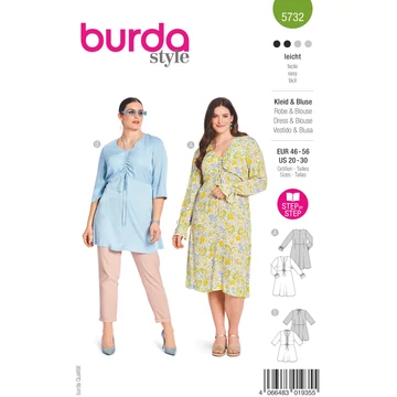 Ruha és blúz a romantika jegyében – PLUS méretben (5732)